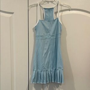 Frankies Bikinis Active Dress  Light Blue Dress with White Accents